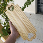 Tábua De Aperitivos Frios Com Dupla Alça De Coração Madeira P