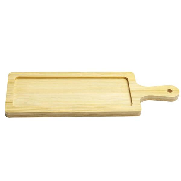 Tábua De Bambu 24x8cm Petisqueira Travessa Bandeja Retangular