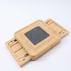 Tábua De Bambu Nz077 P/ Frios C/ Talheres Aço Inox 2 Gavetas