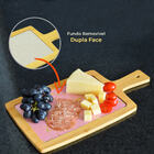 Tabua De Bambu Para Mesa De Frios Retangular Marmorizado Rosa