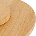 Tábua De Bambu Redonda Base Giratória 360 Graus 33cm