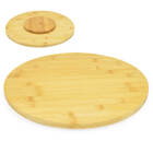 Tábua De Bambu Redonda Base Giratória 360 Graus 33cm