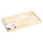 Tábua De Carne Tábua De Madeira Molheira Porcelana 33 Cm