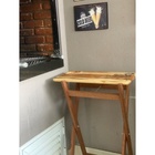 Tábua De Churrasco + Cavalete Dobrável Em Madeira Cedrinho