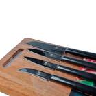 Tábua De Corte Com 4 Facas Em Aço Inox Black James F 1200-055