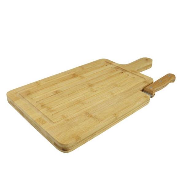 Tábua De Corte Em Bambu Com Faca 27098