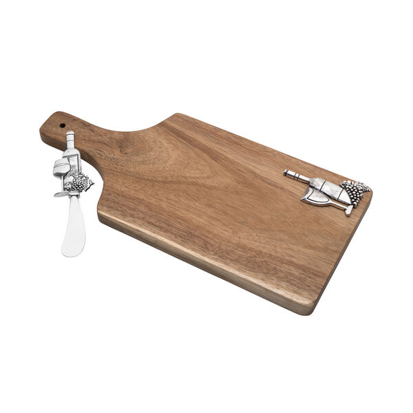 Tábua De Corte Em Madeira Acacia Com Espátula Bon Gourmet Vin