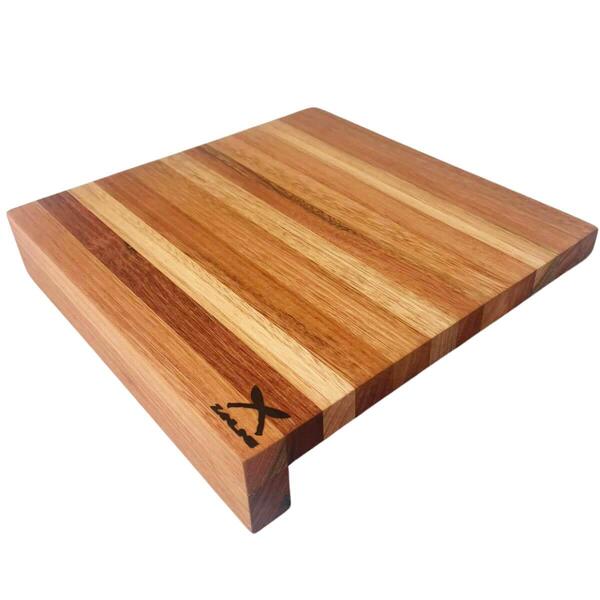 Tábua De Corte Em Madeira Formato L 35x35cm Estação Com Encai