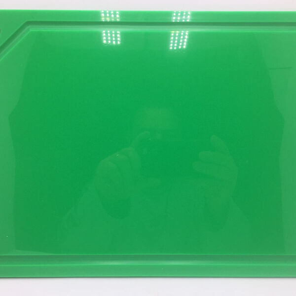 Tabua De Corte Em Polietileno - Verde - Canaleta - 50 X 30