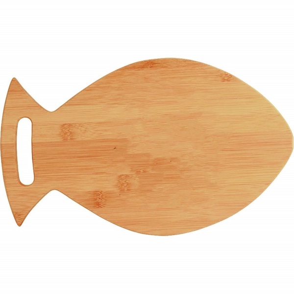 Tabua De Corte Madeira Em Formato De Peixe 44x24cm