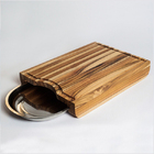 Tábua De Corte Madeira Teca Com Bandeja Removível Wanaka 40c