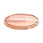 Tábua De Corte Redonda De Madeira Woodart Teca 34cm