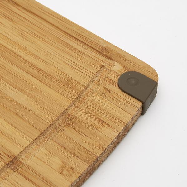 Tábua de corte retangular de bambu 17,9cm x 35,6cm com cabo N