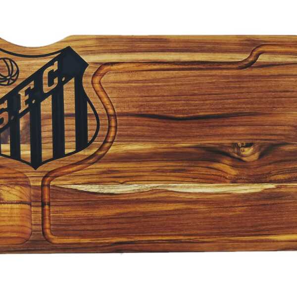 Tábua De Corte Tradicional Para Churrasco Madeira Teca Santos