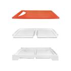 Tábua De Corte Vermelha Com 2 Bandejas Coletoras Gourmet Mix