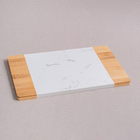 Tábua De Frios Ret Bambu e Mármore 20x1,5x50cm Oikos