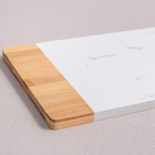 Tábua De Frios Ret Bambu e Mármore 20x1,5x50cm Oikos