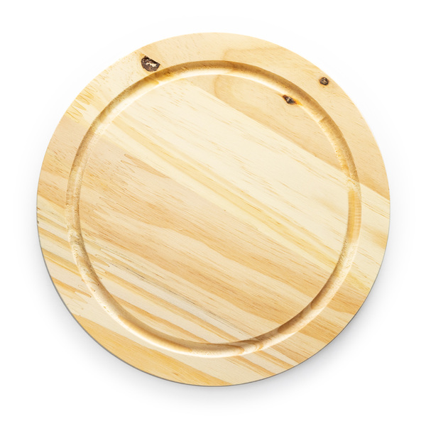 Tábua De Frios Simples Tábua De Madeira Pinus Redonda 25 Cm