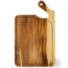 Tábua De Madeira Com Cabo Curvo Multiuso Teca 39 Cm