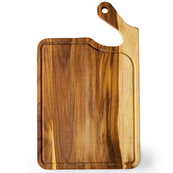 Tábua De Madeira Com Cabo Curvo Multiuso Teca 39 Cm