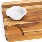 Tábua De Madeira Molheira De Porcelana Tábua Churrasco 32 Cm