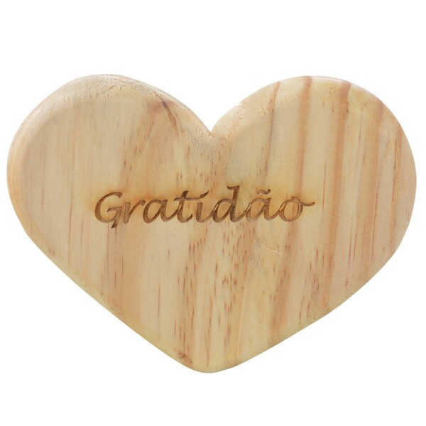 Tábua De Madeira Natural Coração 15x12 Cm- D'rossi