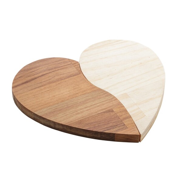 Tábua De Madeira Pinus E Teca Para Servir Frios Coração Petis