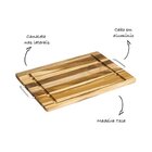 Tábua De Madeira Teca Com Alça Para Churrasco - Stolf