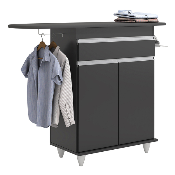 Tábua De Passar Com Balcão 02 Portas Alice Preto 119 Cm L06 -