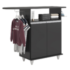 Tábua De Passar Com Balcão 02 Portas Angel Preto 119 Cm L06 -