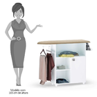 Tábua De Passar Roupa Com Balcão Vitória Branco 107 Cm - Pall