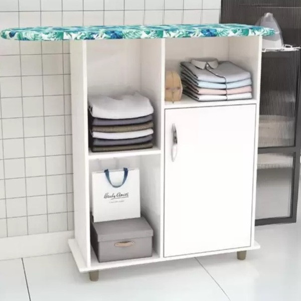 Tabua De Passar Roupa Miami Mdp Branco / Branco - Dacheri