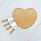 Tábua De Servir Coração Utensílios Bambu 5pçs Class Home