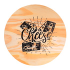 Tábua De Servir E Cortar Decorativa Cheese 24cm Pinus - Wp Co