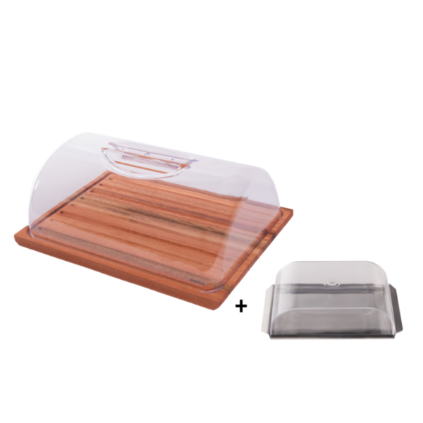 Tábua Migalheira De Corte Porta Pães E Bolos Com Cupula E Man