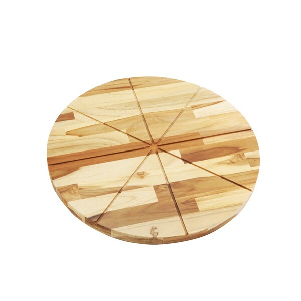Tábua Para Pizza 34,5cm De Madeira Primewood Teca Redonda Méd