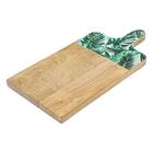 Tábua Para Queijo Woodart Leafage De Madeira 35cm X 15cm