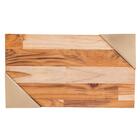 Tábua Para Servir De Madeira Com Alça De Aço Inox Teca Champa