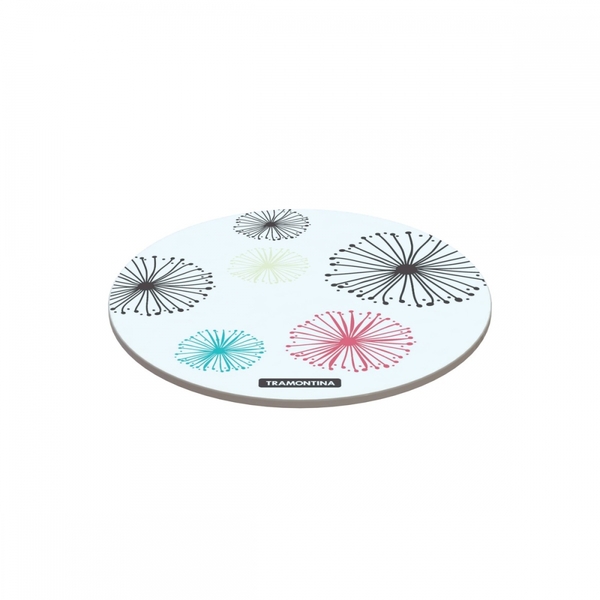 Tábua Redonda Em Vidro Branco Estampado 25 Cm Tramontina 1039
