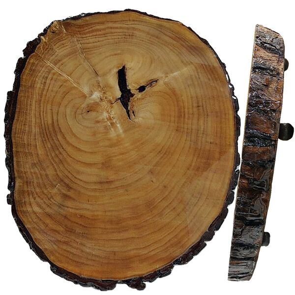 Tábua Rústica C/ Acabamento Resina Epóxi E Pezinhos 42x36cm