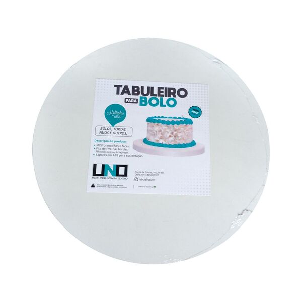 Tabuleiro Tábua Redondo Em Mdf 9 Mm Para Bolo Doces Frios 60