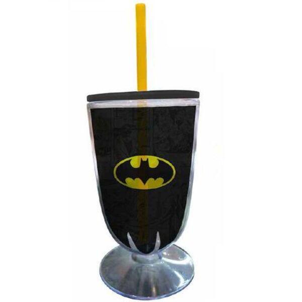 Taça Acrilica Batman Logo Preto E Amarelo Urban 26884