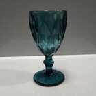 Taça Água 17x9x9cm 320ml Vidro Azul 6pç