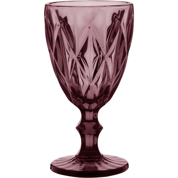 Taça Água 17x9x9cm 320ml Vidro Rosa 6 Peças