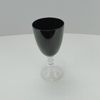 Taça Água 20x9x9cm 480ml Vidro Preto 6pç Pé Transparente