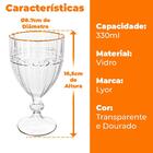 Taça Cristal 330ml Fio De Ouro Imperial Lyor Avulsa Servir Su