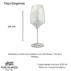Taça De Cristal Grande Vinho Água Eleganza Fracalanza 630ml