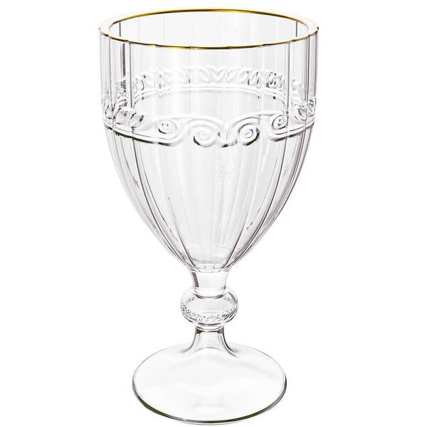 Taça De Cristal Transparente Fio De Ouro Imperial 330ml 1 Peç