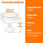 Taça De Sobremesa Em Cristal Imperial Fio De Ouro 200ml 12 Pe