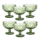 Taça De Sobremesa Em Vidro 310ml 6pç Diamond Verde-lyor 6511